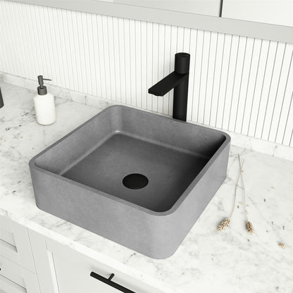 Navona Gothic Square Concreto Stone™ Composite Vessel Bathroom Sink
