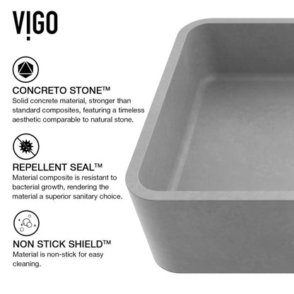 Cordoba Gothic Grey Concreto Stone™ Composite Vessel Bathroom Sink