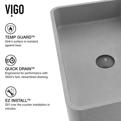 Cordoba Gothic Grey Concreto Stone™ Composite Vessel Bathroom Sink