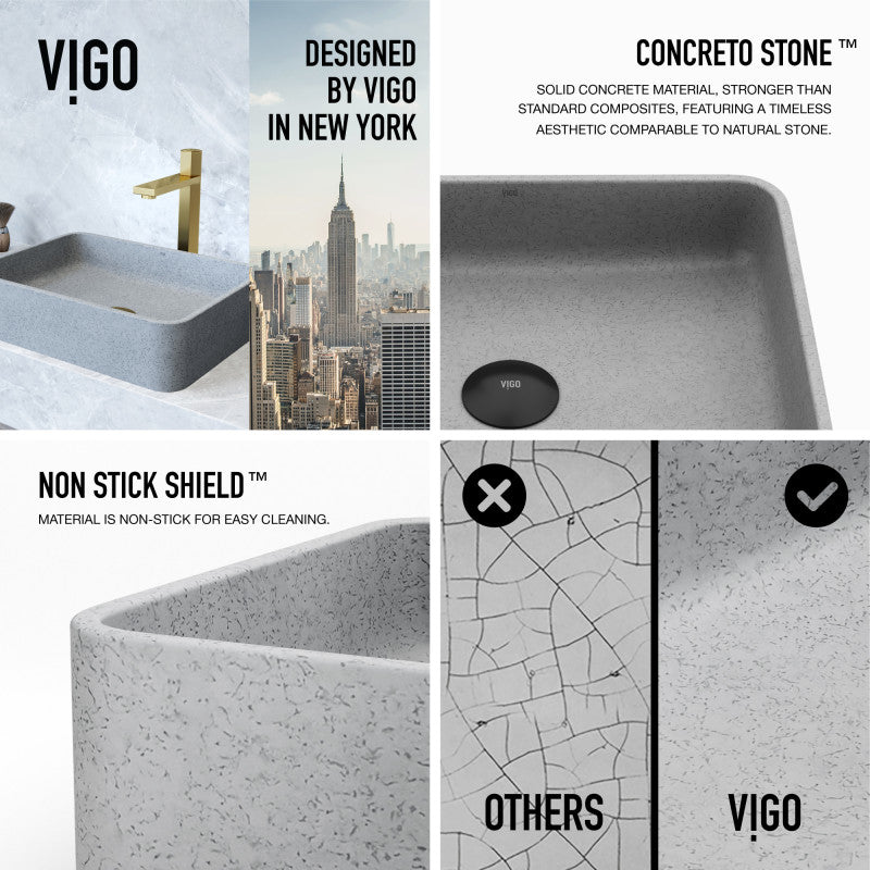 Segovia Gothic Grey Concreto Stone™ Composite Vessel Bathroom Sink