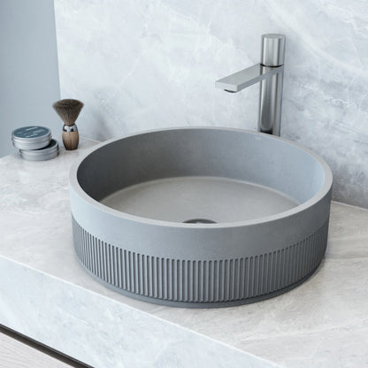 Cypress Round Concreto Stone™ Composite Vessel Bathroom Sink