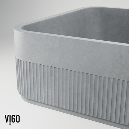 Cypress Rectangular Concreto Stone™ Composite Vessel Bathroom Sink
