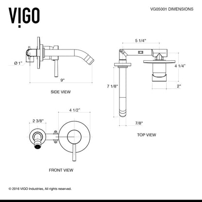Olus Wall Mounted Bathroom Lavatory Faucet