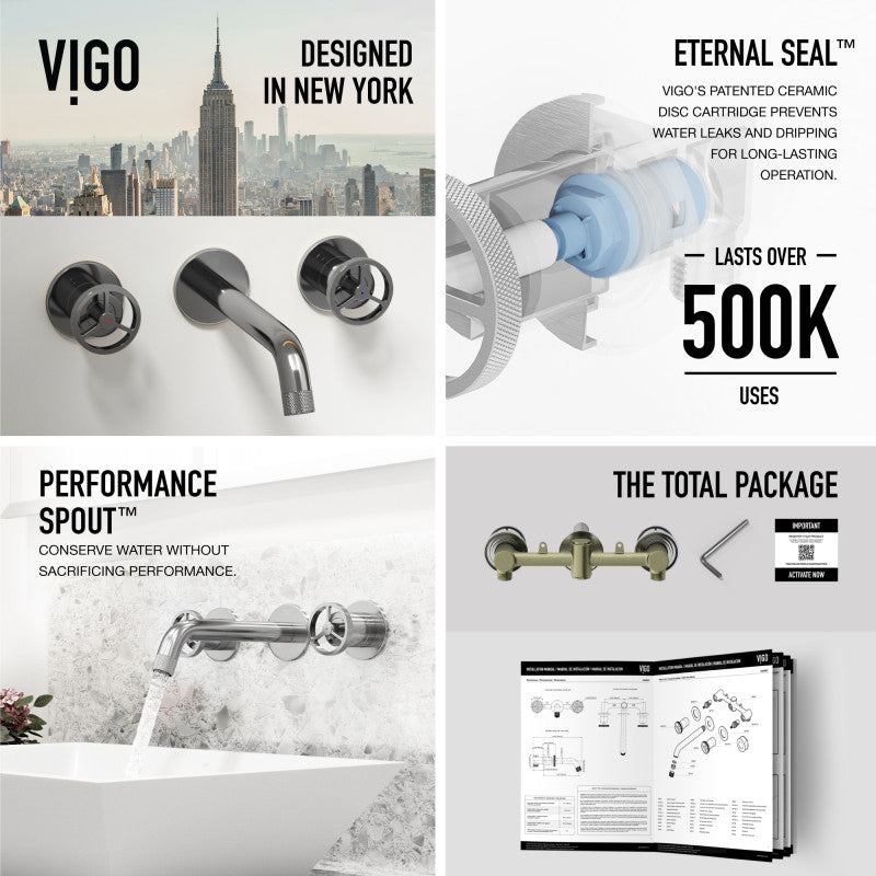 Cass Wall Mounted Bathroom Lavatory Faucet