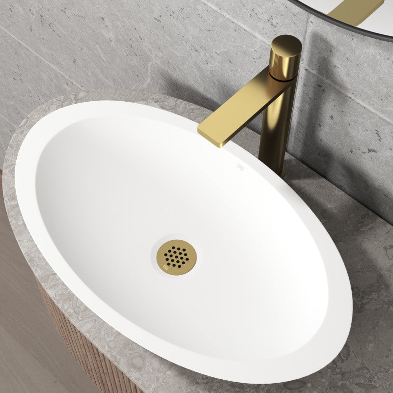 VIGO Vessel Bathroom Sink Grid Drain