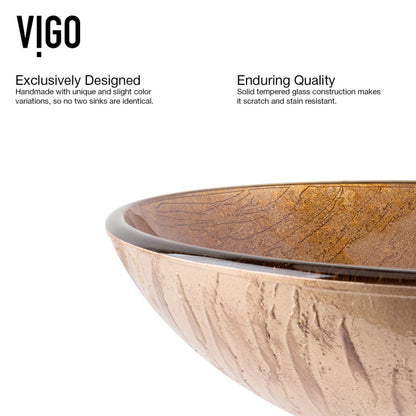 Crystalline Tempered Glass Vessel Bathroom Sink