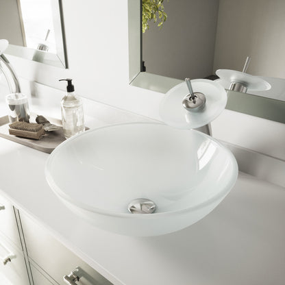 Crystalline Tempered Glass Vessel Bathroom Sink