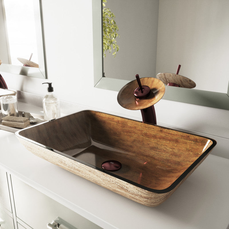 Hadyn Tempered Glass Vessel Bathroom Sink