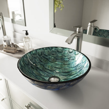 Crystalline Tempered Glass Vessel Bathroom Sink
