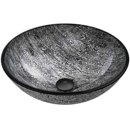 Crystalline Tempered Glass Vessel Bathroom Sink