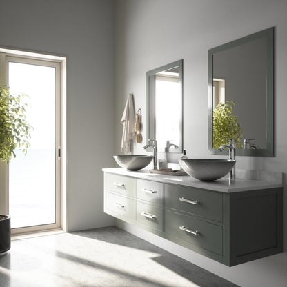 Simply Silver Tempered Glass Vessel Bathroom Sink