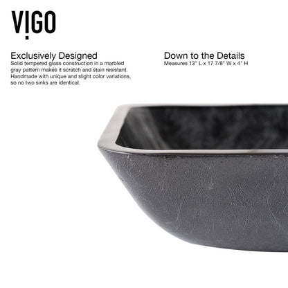 Donatello Tempered Glass Vessel Bathroom Sink