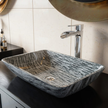Donatello Tempered Glass Vessel Bathroom Sink