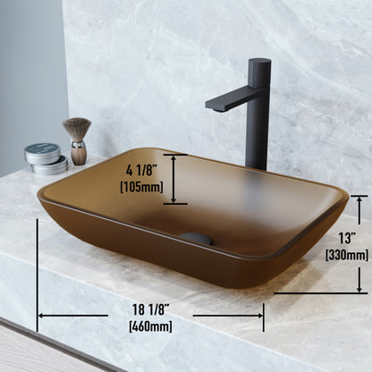 Sottile MatteShell™ Tempered Glass Vessel Bathroom Sink