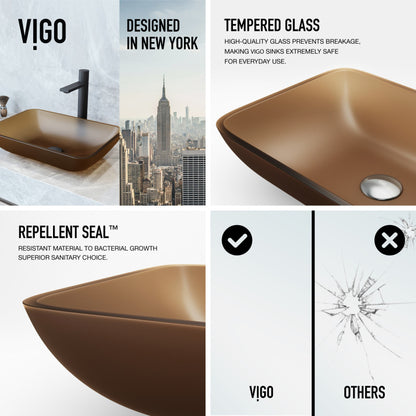 Sottile MatteShell™ Tempered Glass Vessel Bathroom Sink