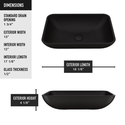 Sottile MatteShell™ Tempered Glass Vessel Bathroom Sink