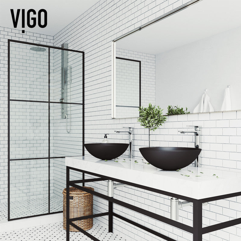 Black Cavalli MatteShell™ Tempered Glass Vessel Bathroom Sink
