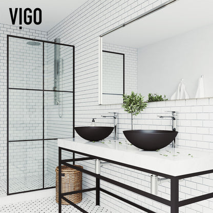 Black Cavalli MatteShell™ Tempered Glass Vessel Bathroom Sink
