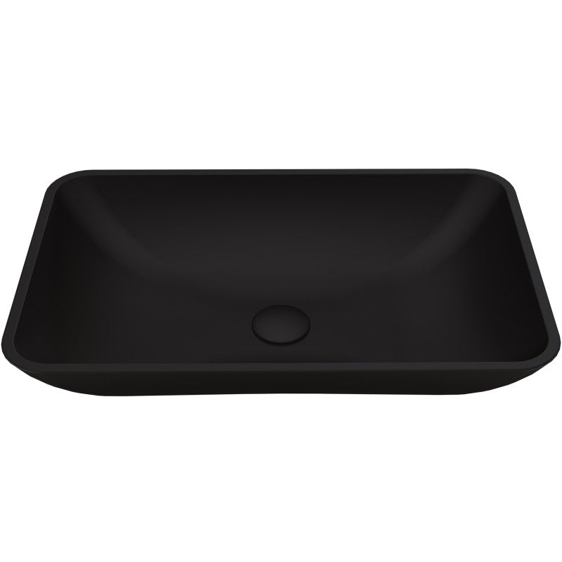 Black Hadyn MatteShell™ Tempered Glass Vessel Bathroom Sink