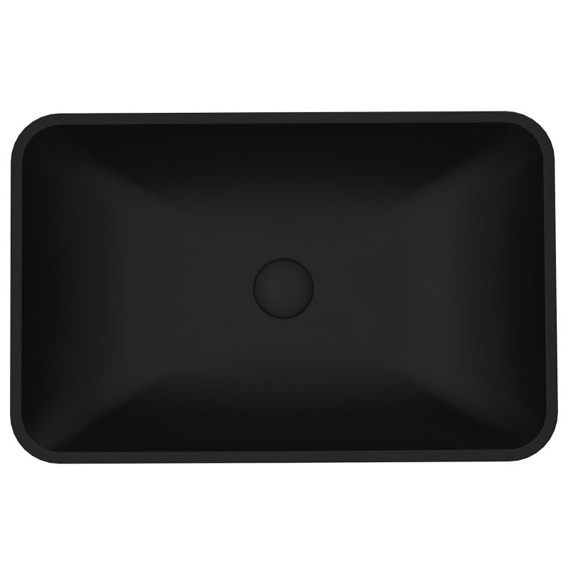 Black Hadyn MatteShell™ Tempered Glass Vessel Bathroom Sink
