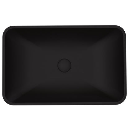Black Hadyn MatteShell™ Tempered Glass Vessel Bathroom Sink