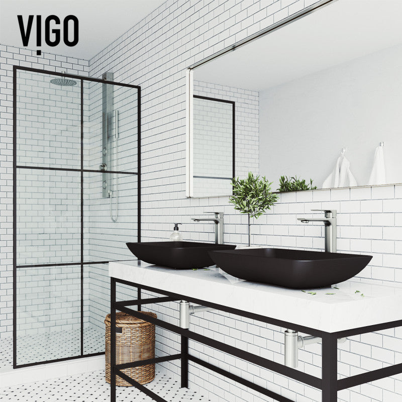 Black Hadyn MatteShell™ Tempered Glass Vessel Bathroom Sink