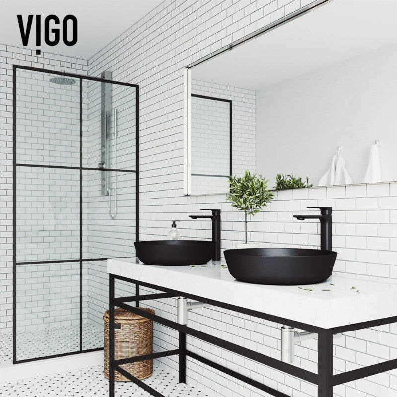 Black Modus MatteShell™ Tempered Glass Vessel Bathroom Sink