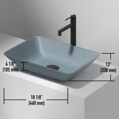 Sottile MatteShell™ Tempered Glass Vessel Bathroom Sink
