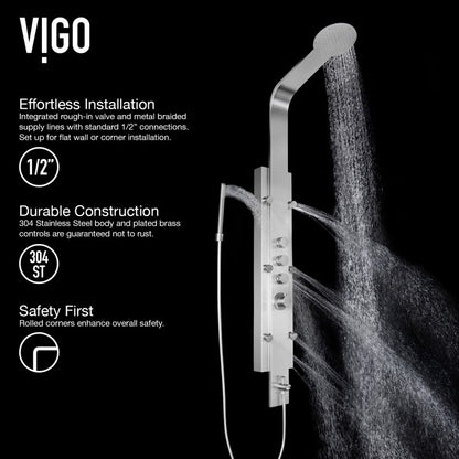 Mateo Shower Panel System with Tub Spout