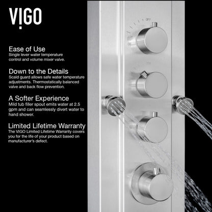 Mateo Shower Panel System with Tub Spout