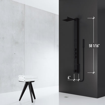 Bowery Square Shower Panel System with Tub Spout