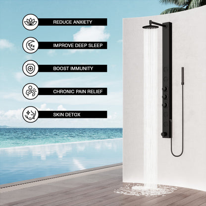 Bowery Round Shower Panel System with Tub Spout