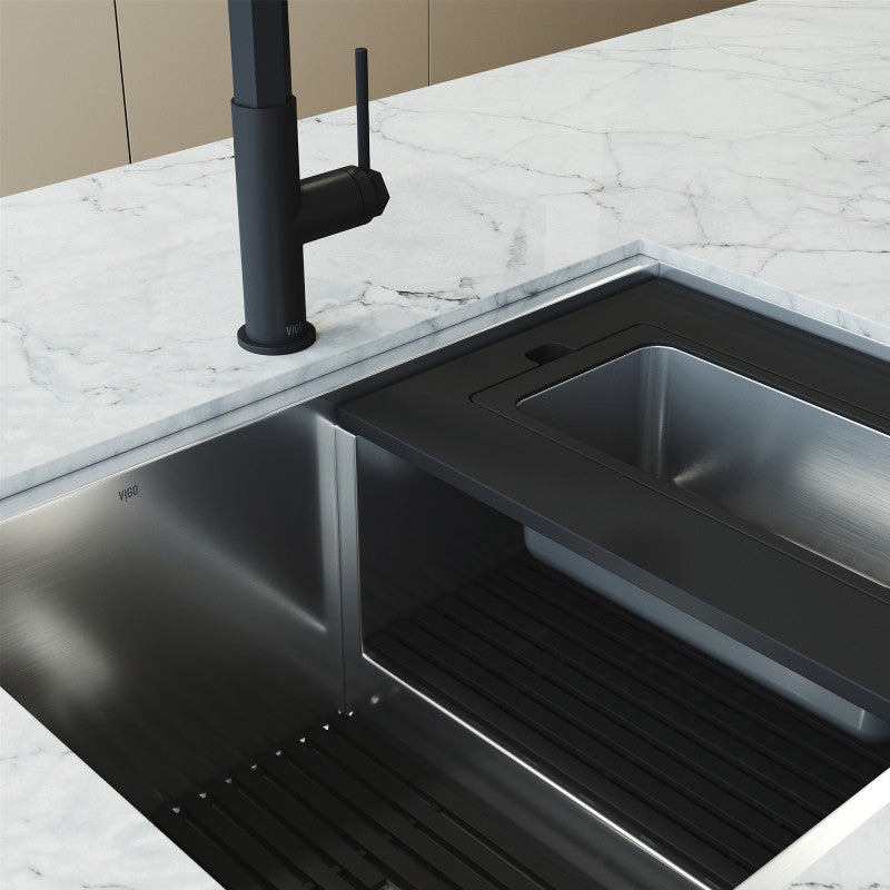 Hampton 24" Stainless Steel Undermount Kitchen Sink with Workstation