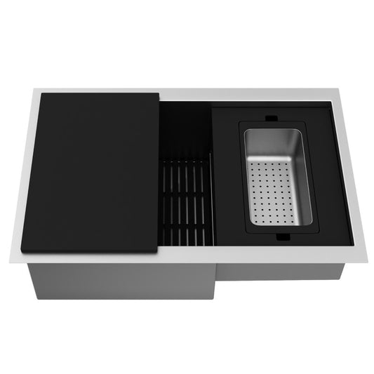 Hampton 28" Stainless Steel Undermount Kitchen Sink with Workstation