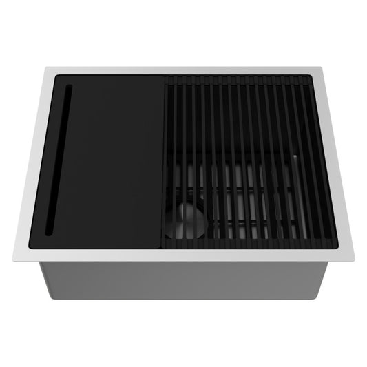 Mercer 23" Stainless Steel Undermount Bar Sink with Workstation