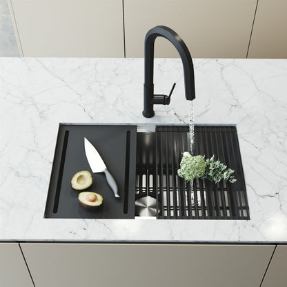 Mercer 30" Stainless Steel Undermount Kitchen Sink with Workstation
