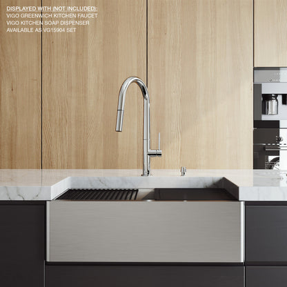 Oxford Flat 30" Stainless Steel Apron / Farmhouse Kitchen Sink with Workstation