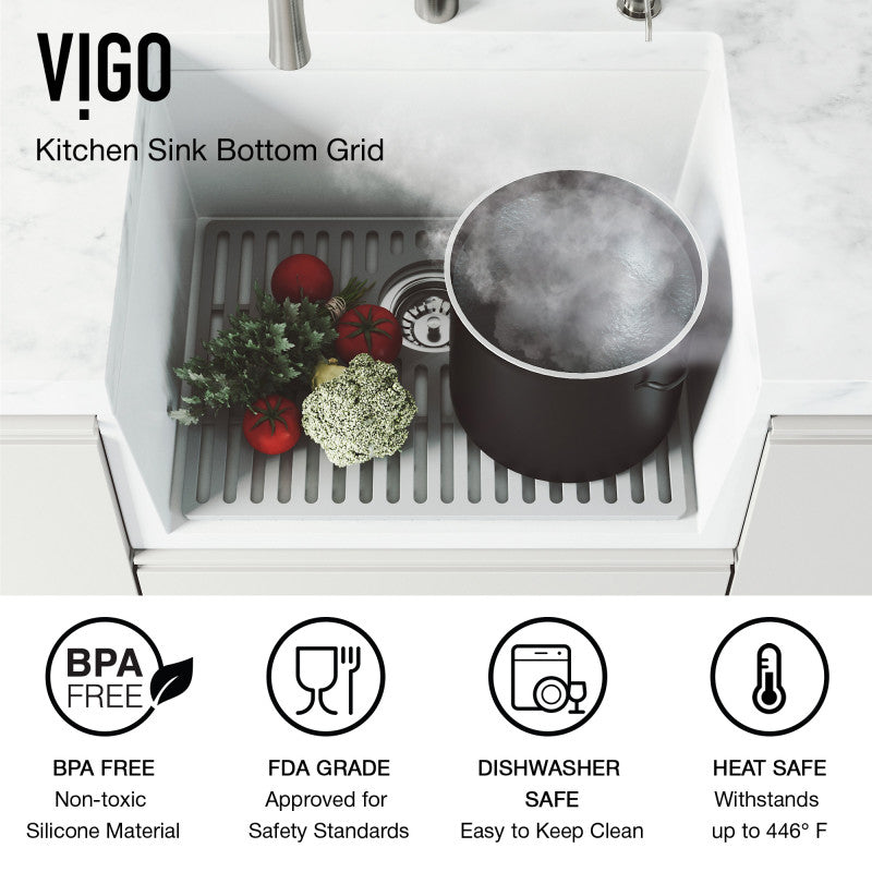 VIGO Silicone Kitchen Sink Grid for Single Basin Sink