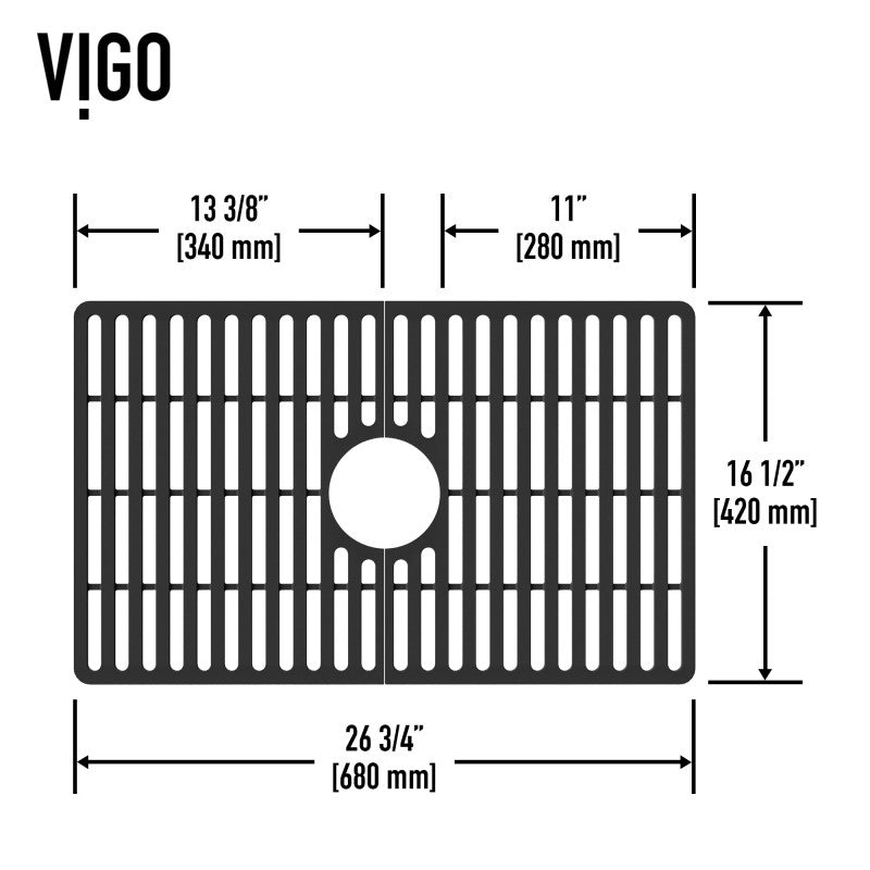 VIGO Silicone Kitchen Sink Grid for Single Basin Sink