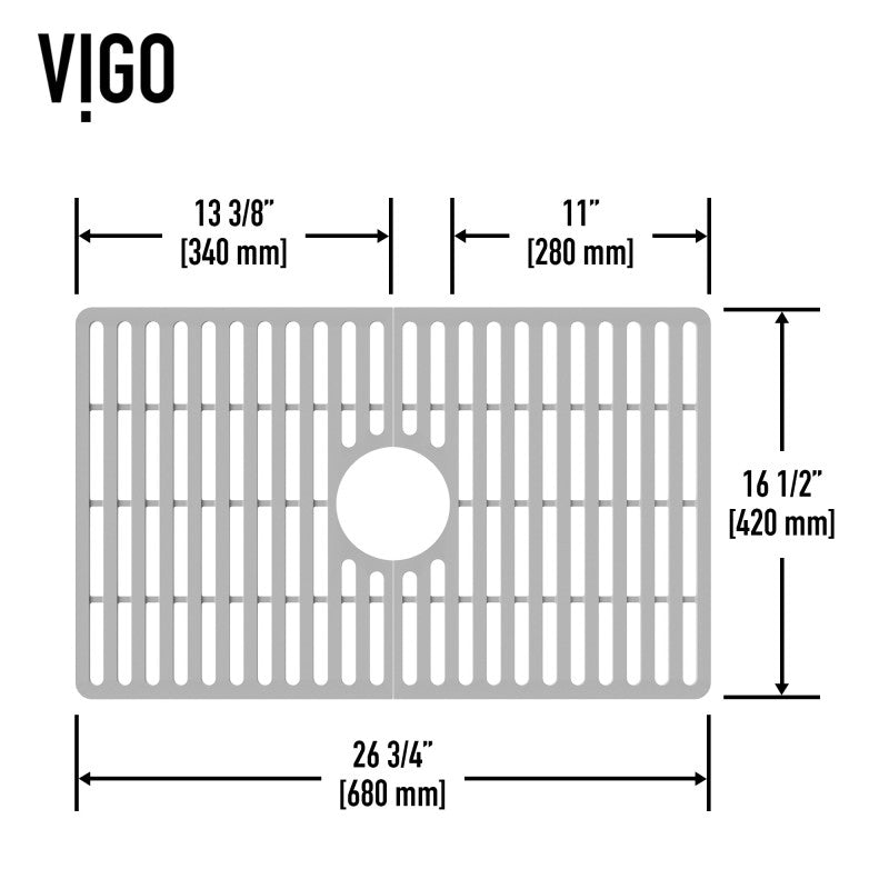 VIGO Silicone Kitchen Sink Grid for Single Basin Sink