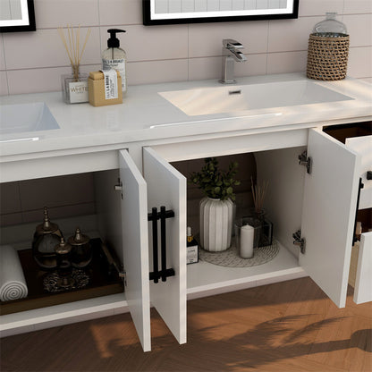 Victoria 72" Wall Mounted Bathroom Vanity with Acrylic Integrated Sink Top