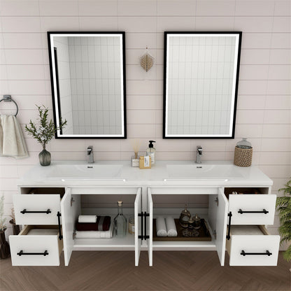 Victoria 72" Wall Mounted Bathroom Vanity with Acrylic Integrated Sink Top