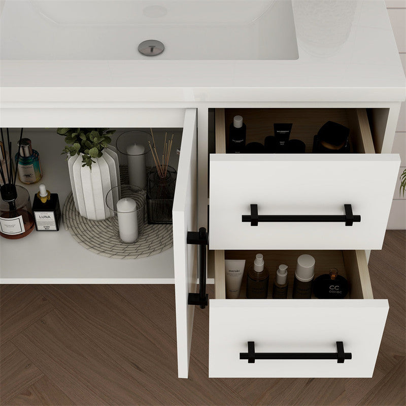 Victoria 72" Wall Mounted Bathroom Vanity with Acrylic Integrated Sink Top