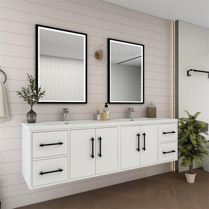 Victoria 72" Wall Mounted Bathroom Vanity with Acrylic Integrated Sink Top