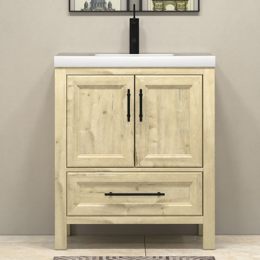 VIV 30" Freestanding Bathroom Vanity with Reinforced Acrylic Integrated Sink Top