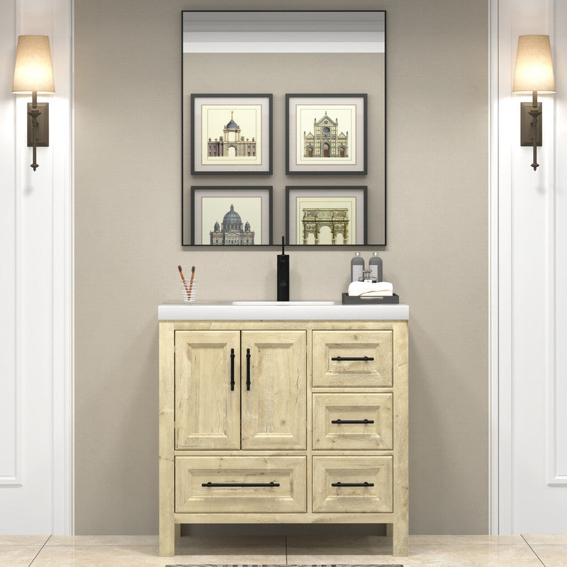 VIV 36" Freestanding Bathroom Vanity with Acrylic Sink Top