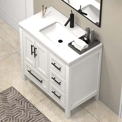 VIV 36" Freestanding Bathroom Vanity with Acrylic Sink Top