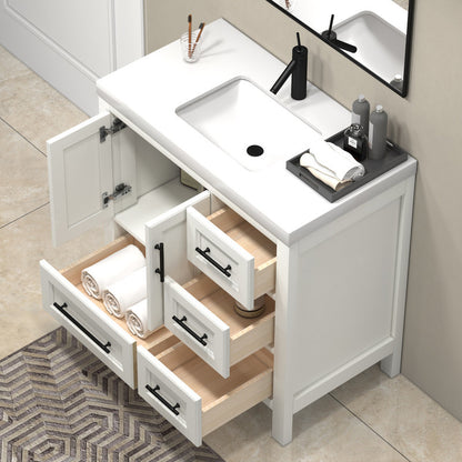 VIV 36" Freestanding Bathroom Vanity with Acrylic Sink Top