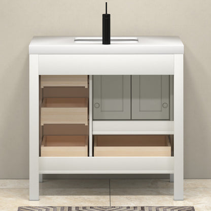 VIV 36" Freestanding Bathroom Vanity with Acrylic Sink Top