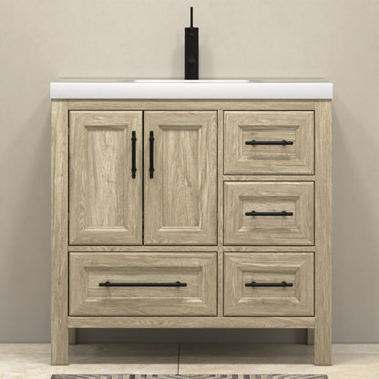 VIV 36" Freestanding Bathroom Vanity with Acrylic Sink Top